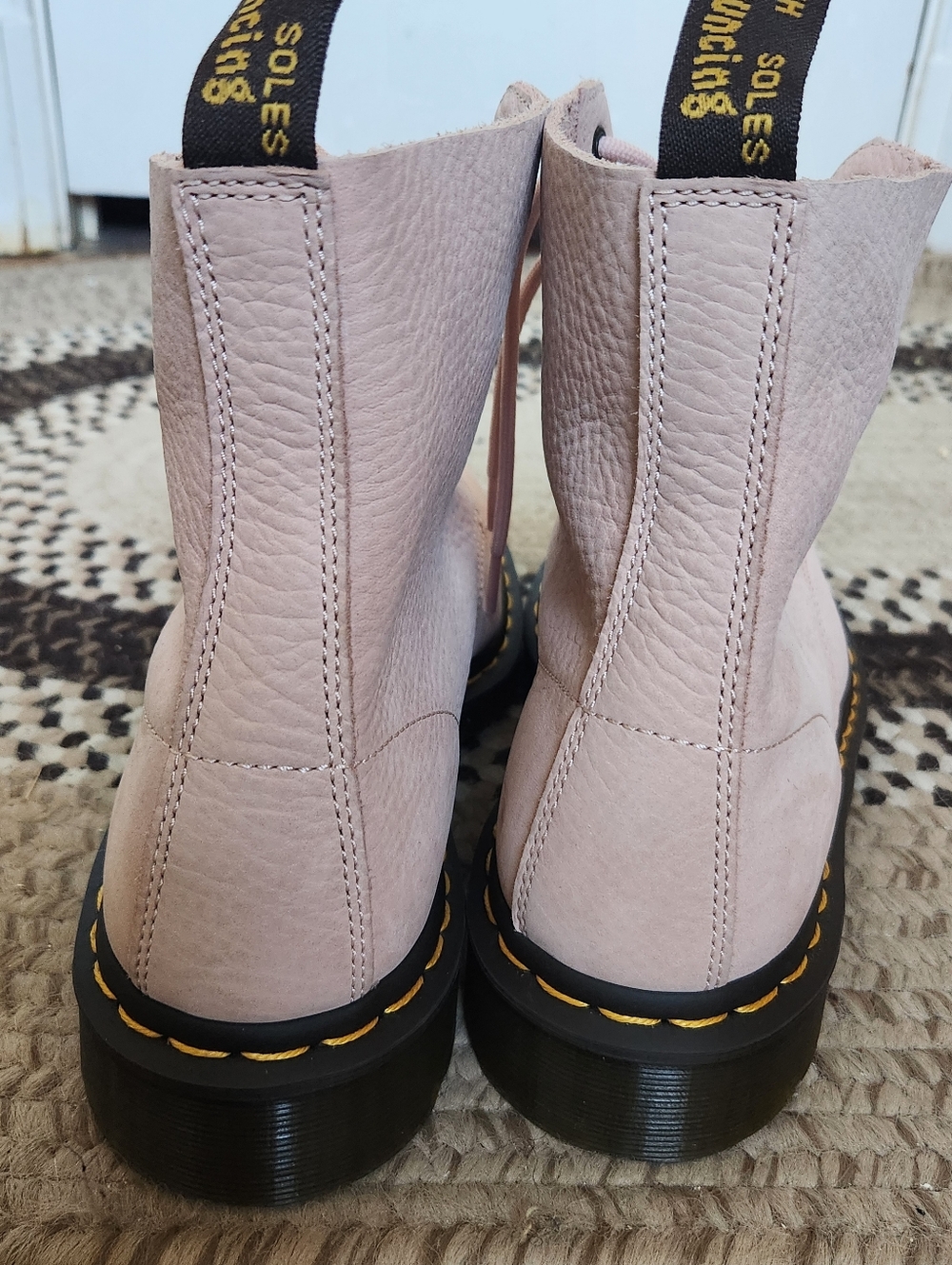 Dr. Martens Leather 1460 Pascal Lace-Up Boots in Pale Pink - Picture 3 of 9